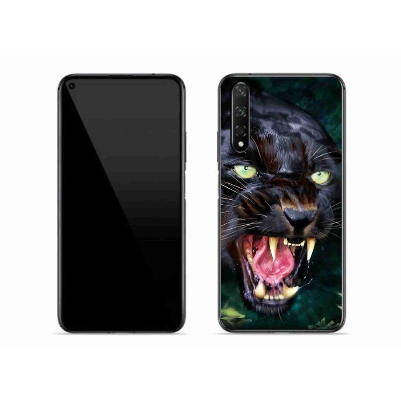 Gélový kryt mmCase na mobil Honor 20 - rozzúrený čierny panter