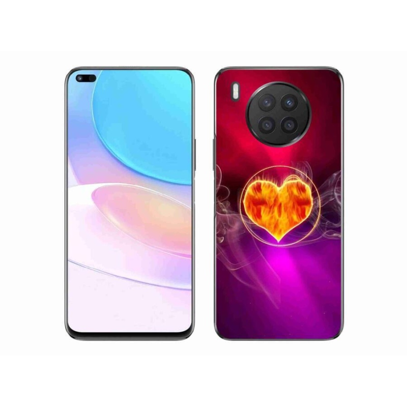 Gélový kryt mmCase na mobil Honor 50 Lite - ohnivé srdce