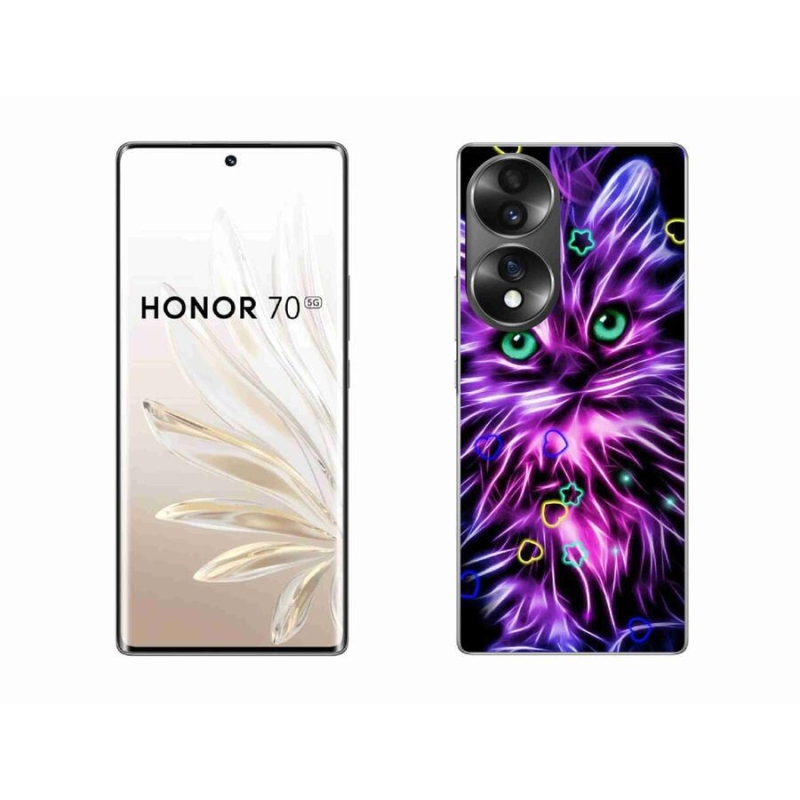 Gélový kryt mmCase na mobil Honor 70 - abstraktná mačka