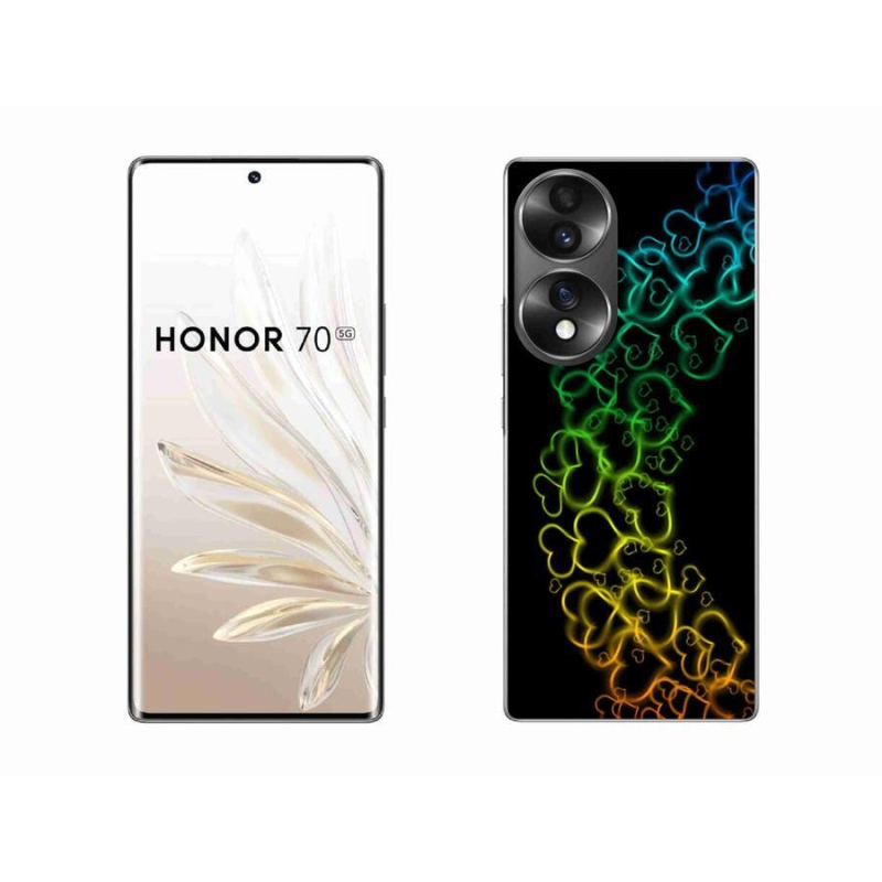 Gélový kryt mmCase na mobil Honor 70 - farebné srdiečka