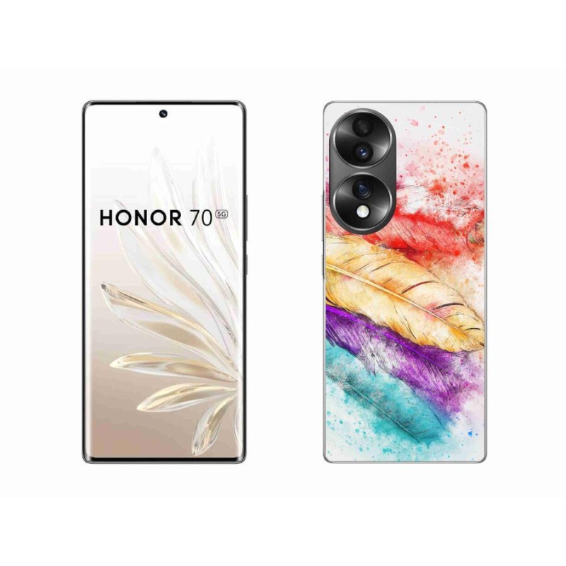 Gélový kryt mmCase na mobil Honor 70 - farebné perie