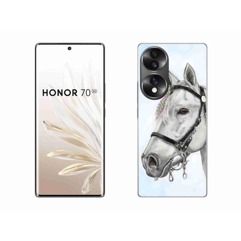 Gélový kryt mmCase na mobil Honor 70 - biely kôň 1
