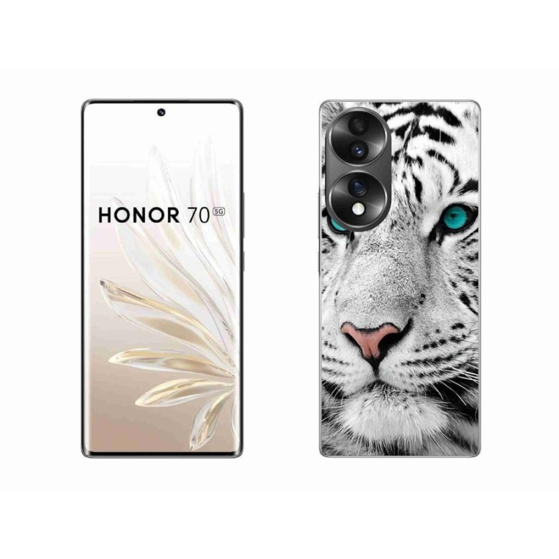 Gélový kryt mmCase na mobil Honor 70 - biely tiger