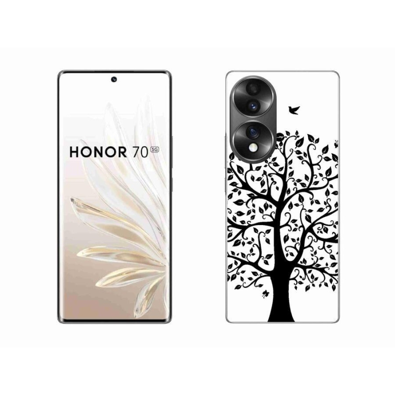 Gélový kryt mmCase na mobil Honor 70 - čiernobiely strom