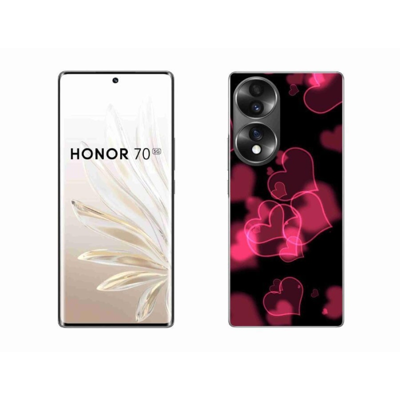 Gélový kryt mmCase na mobil Honor 70 - červená srdiečka