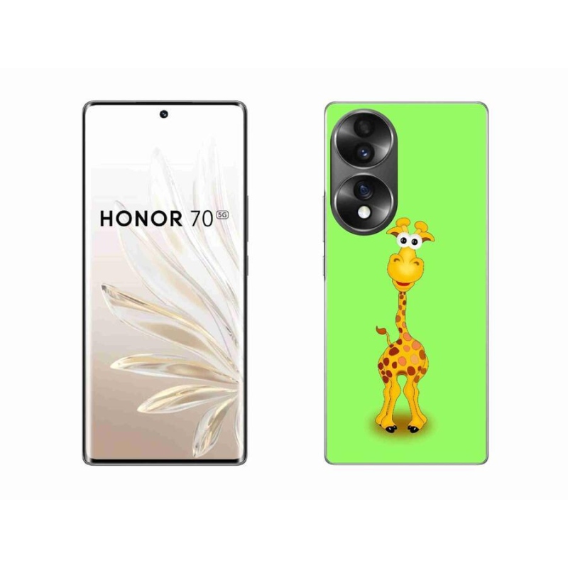 Gélový kryt mmCase na mobil Honor 70 - kreslená žirafa