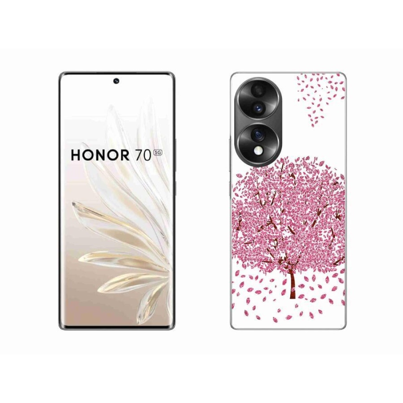 Gélový kryt mmCase na mobil Honor 70 - kreslený strom s listami