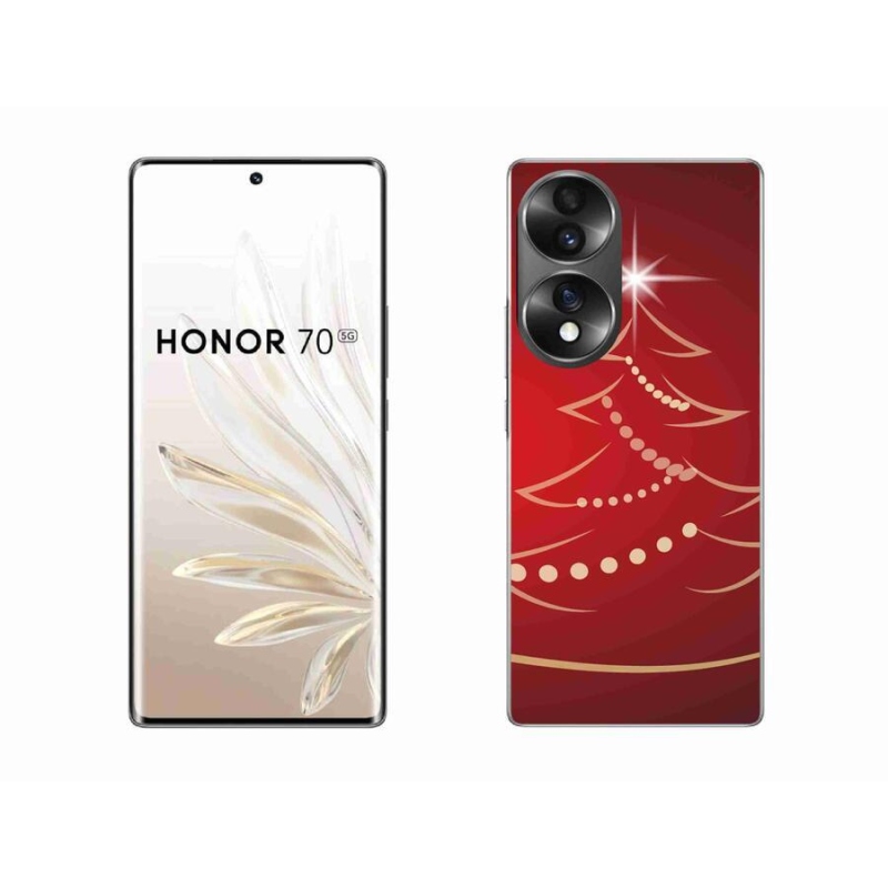 Gélový kryt mmCase na mobil Honor 70 - kreslený vianočný stromček