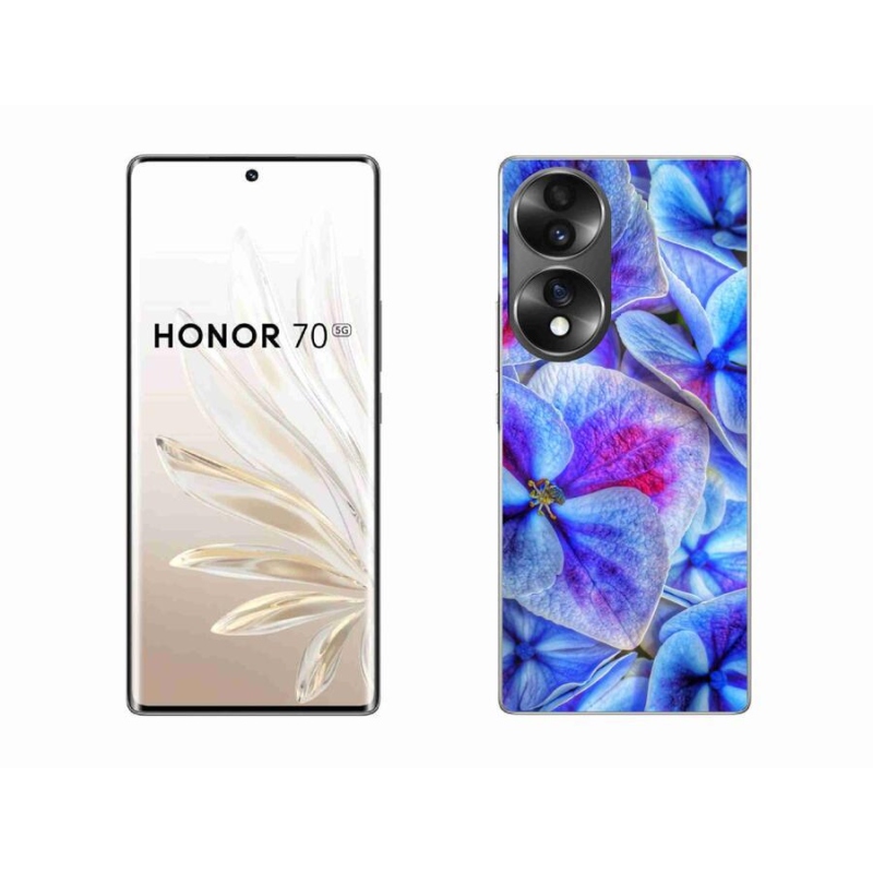 Gélový kryt mmCase na mobil Honor 70 - modré kvety 1