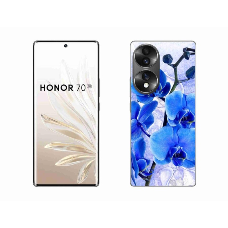 Gélový kryt mmCase na mobil Honor 70 - modré kvety