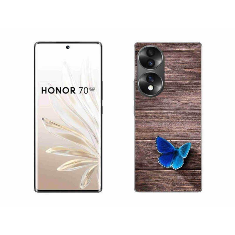 Gélový kryt mmCase na mobil Honor 70 - modrý motýľ 1