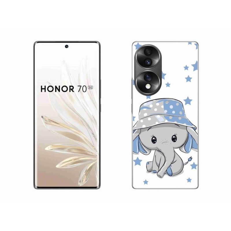 Gélový kryt mmCase na mobil Honor 70 - modrý slon