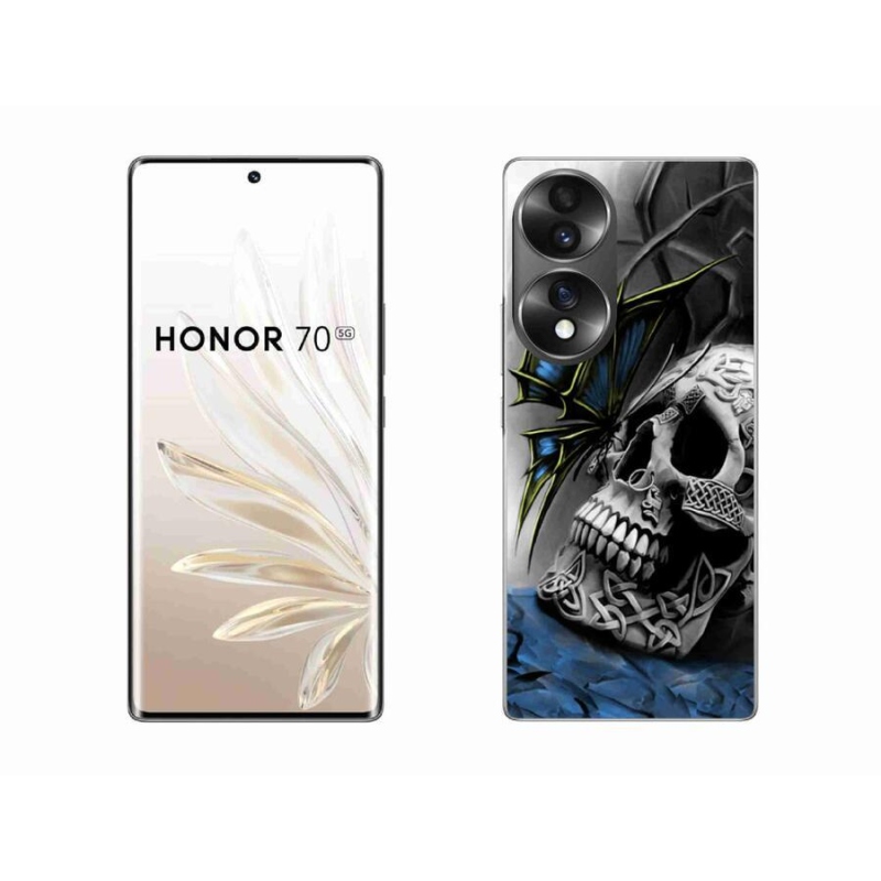 Gélový kryt mmCase na mobil Honor 70 - motýľ a lebka