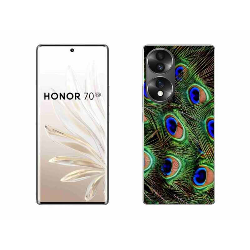 Gélový kryt mmCase na mobil Honor 70 - pávie perie