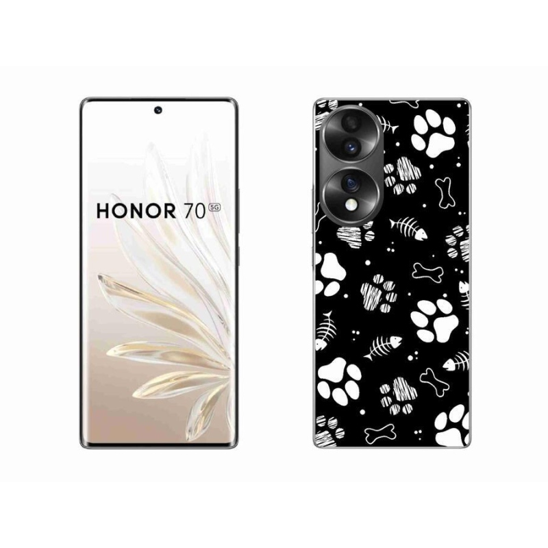 Gélový kryt mmCase na mobil Honor 70 - psie labky