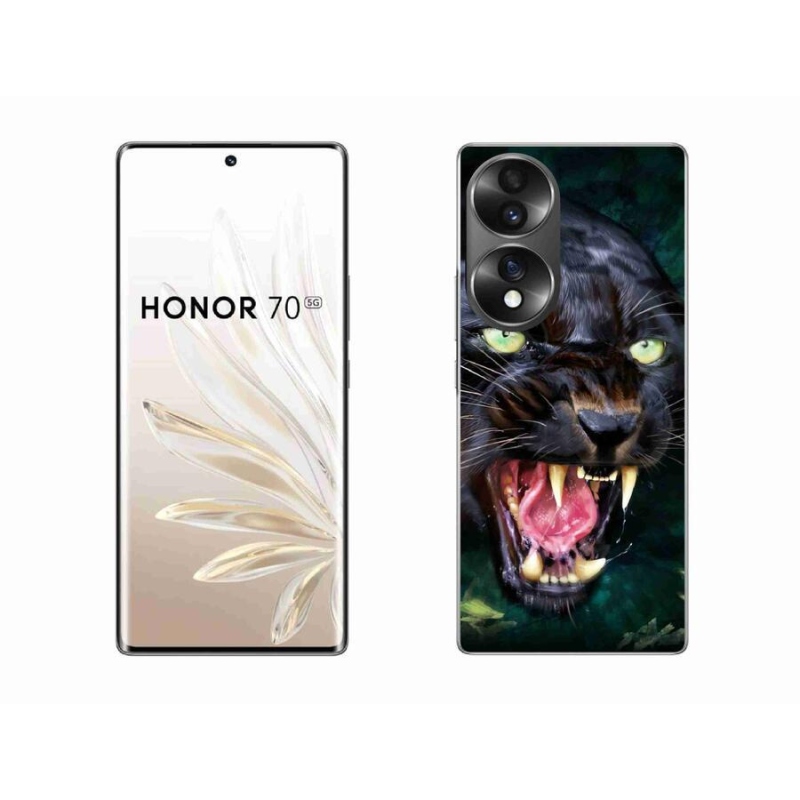 Gélový kryt mmCase na mobil Honor 70 - rozzúrený čierny panter