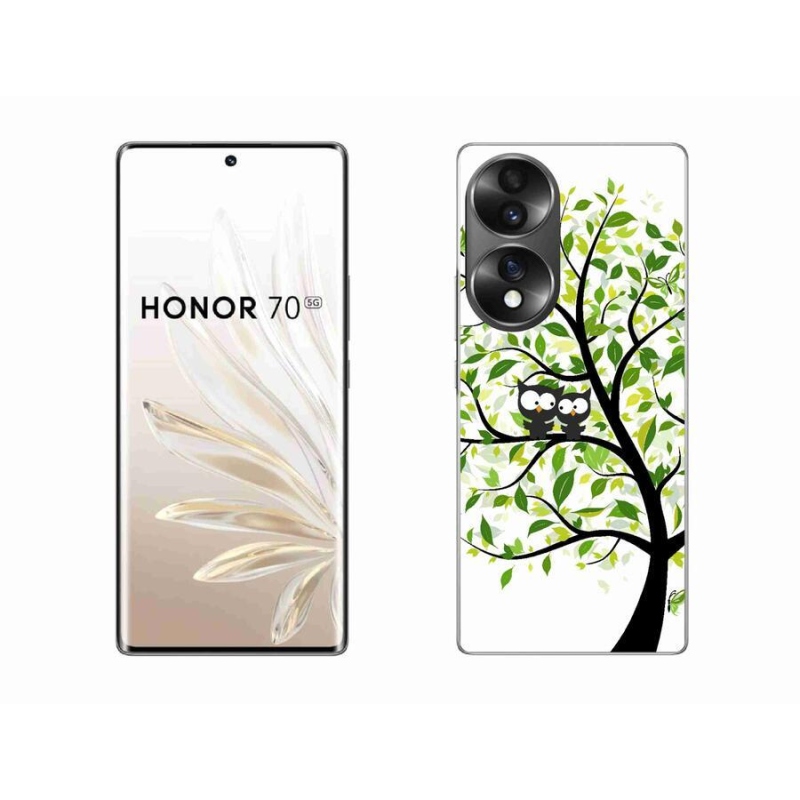 Gélový kryt mmCase na mobil Honor 70 - malej sovy na strome