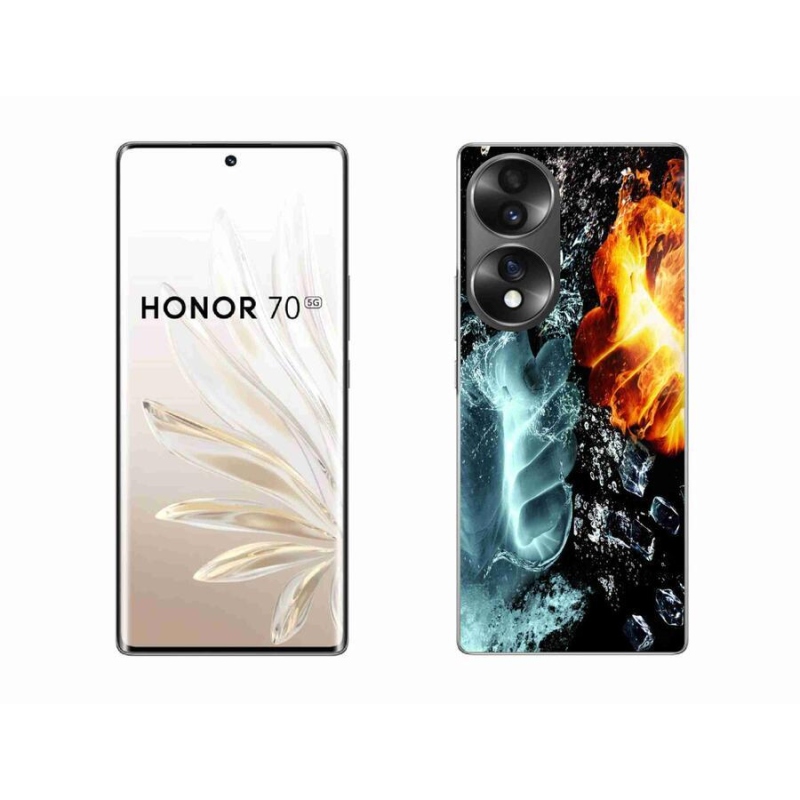 Gélový kryt mmCase na mobil Honor 70 - voda a oheň