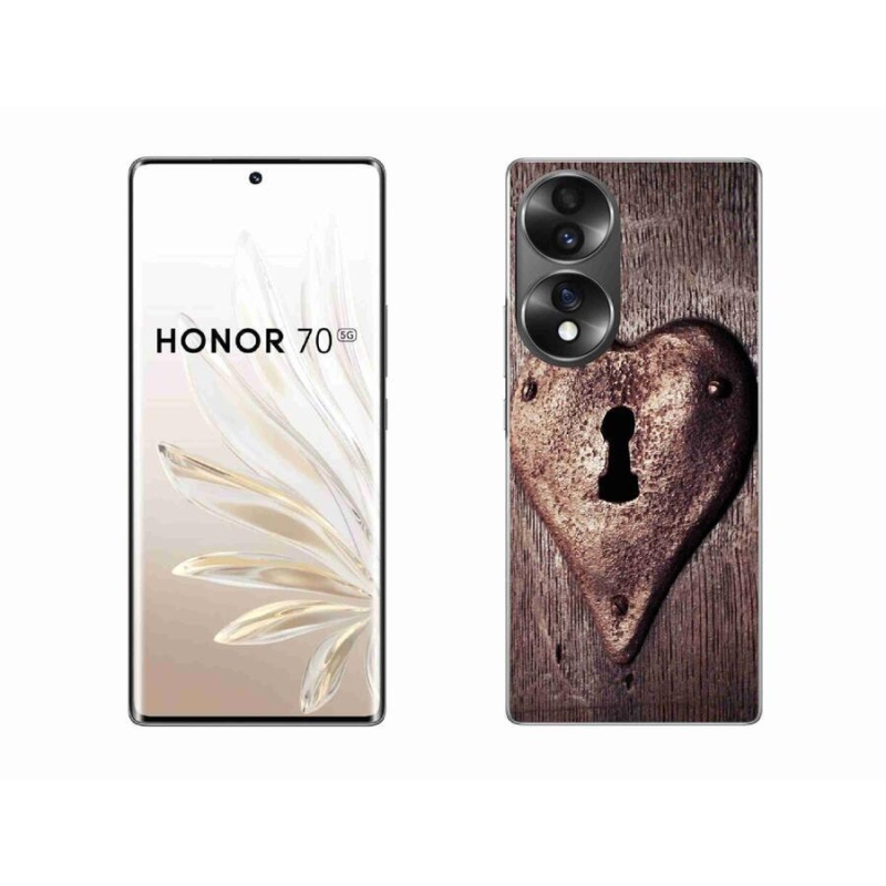 Gélový kryt mmCase na mobil Honor 70 - zámok v tvare srdca