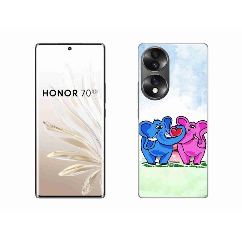 Gélový kryt mmCase na mobil Honor 70 - zamilovaní slony