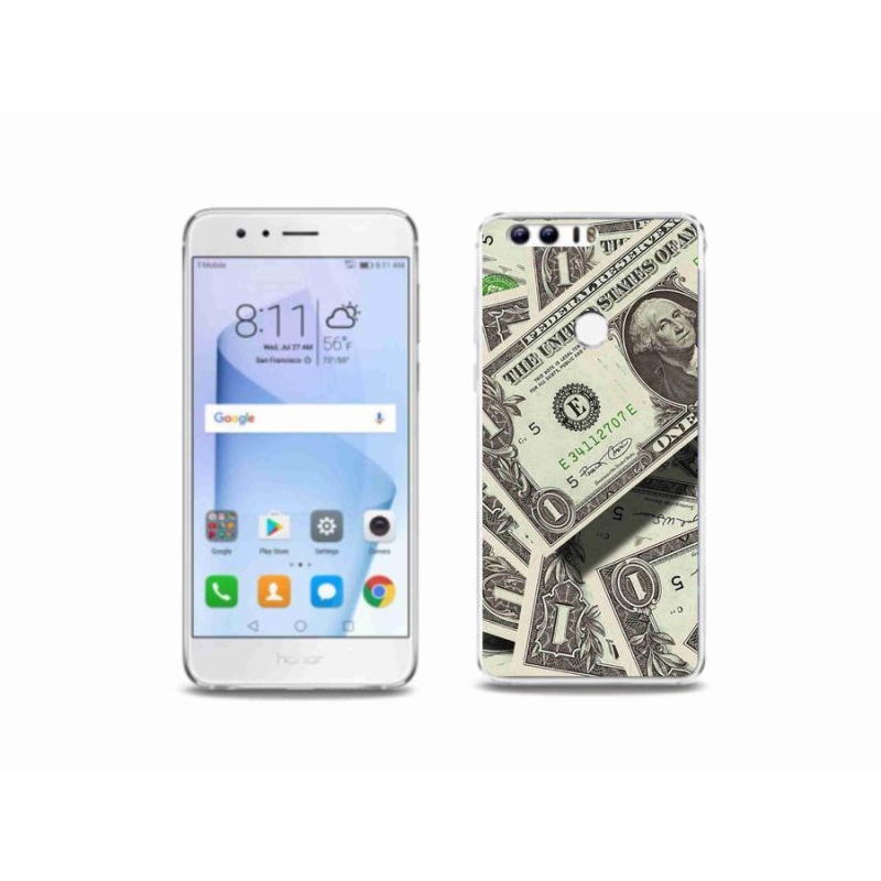 Gélový kryt mmCase na mobil Honor 8 - americký dolár
