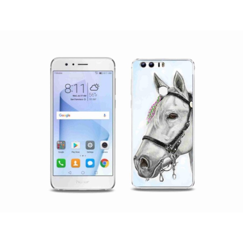 Gélový kryt mmCase na mobil Honor 8 - biely kôň 1