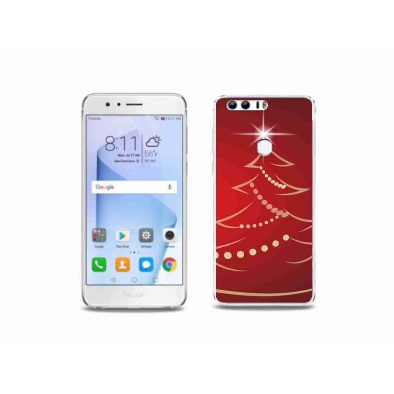 Gélový kryt mmCase na mobil Honor 8 - kreslený vianočný stromček