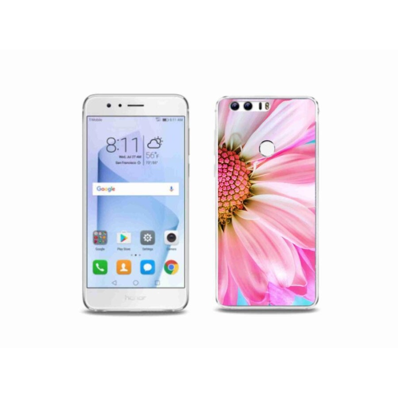 Gélový kryt mmCase na mobil Honor 8 - ružová kvetina