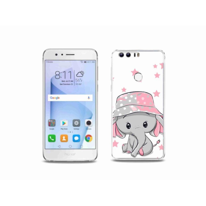 Gélový kryt mmCase na mobil Honor 8 - ružový slon