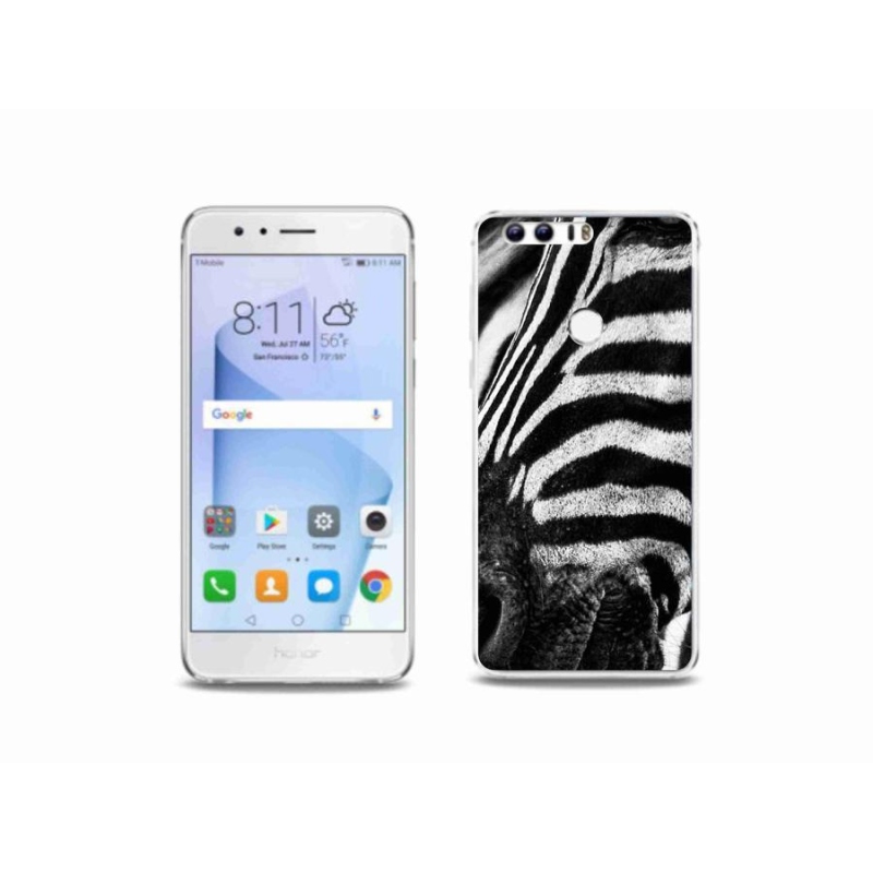 Gélový kryt mmCase na mobil Honor 8 - zebra
