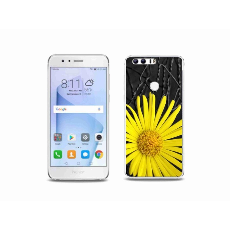Gélový kryt mmCase na mobil Honor 8 - žltý kvet