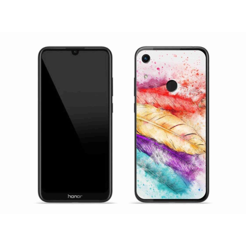 Gélový kryt mmCase na mobil Honor 8A - farebné perie
