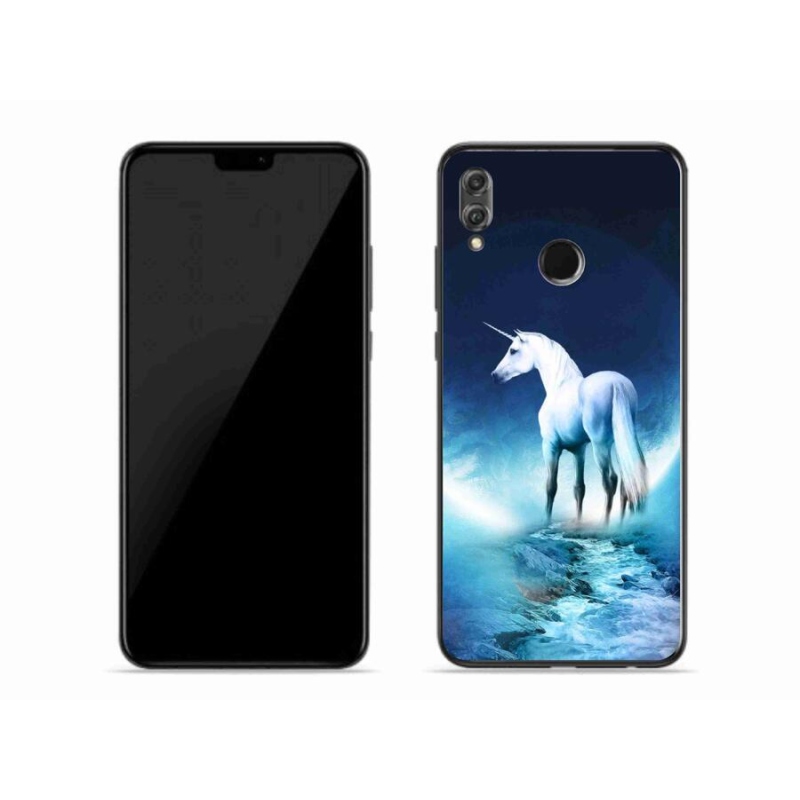 Gélový kryt mmCase na mobil Honor 8X - biely jednorožec