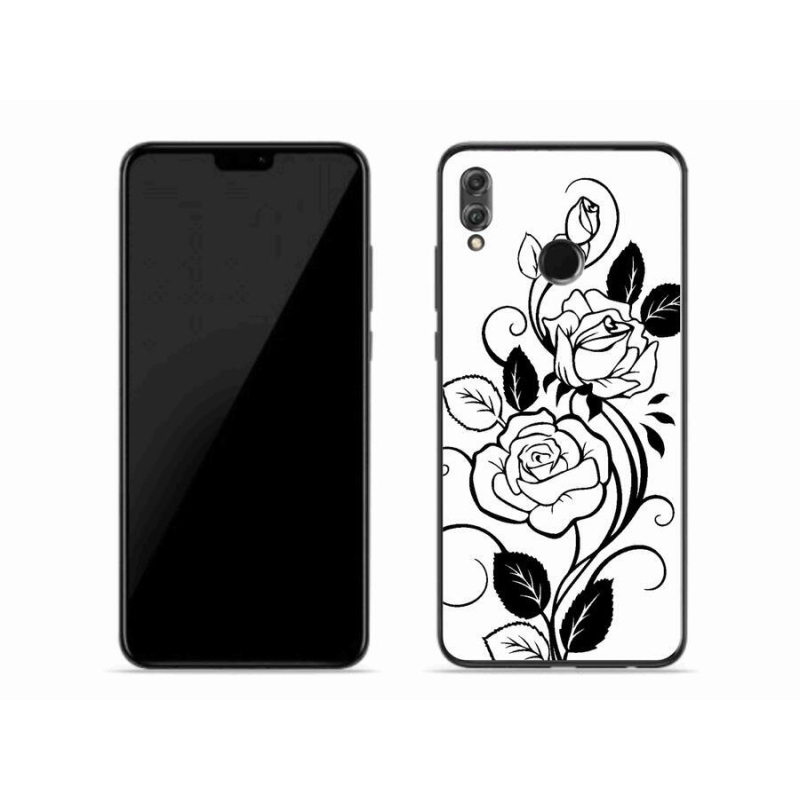 Gélový kryt mmCase na mobil Honor 8X - čiernobiela ruža