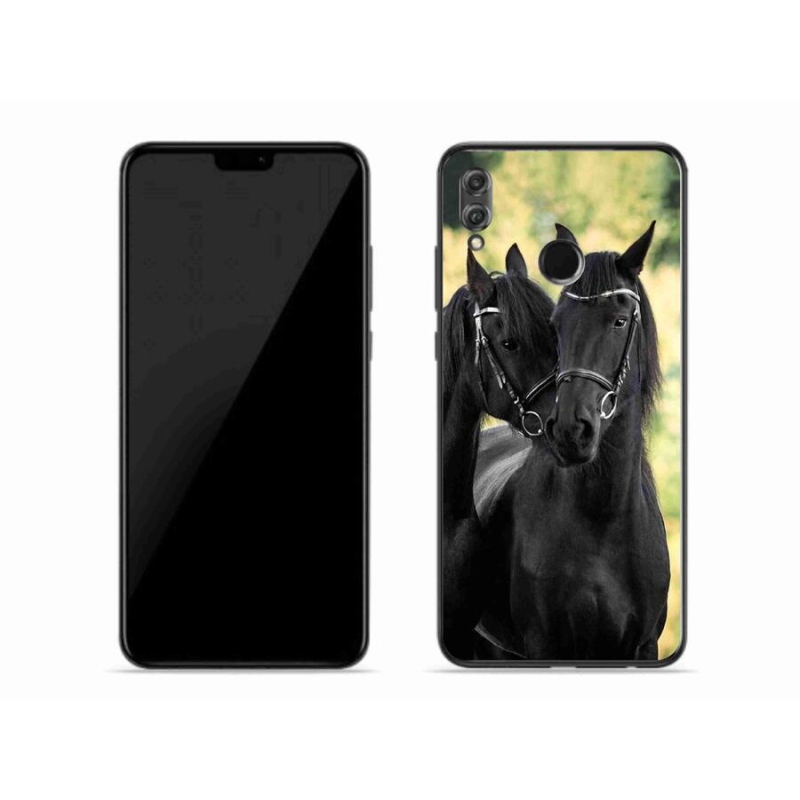 Gélový kryt mmCase na mobil Honor 8X - dva čierne kone