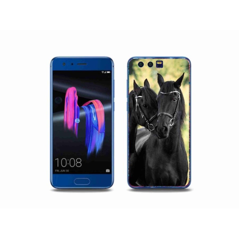 Gélový kryt mmCase na mobil Honor 9 - dva čierne kone