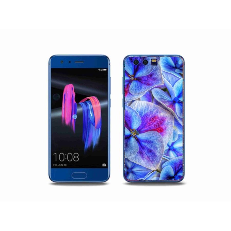 Gélový kryt mmCase na mobil Honor 9 - modré kvety 1