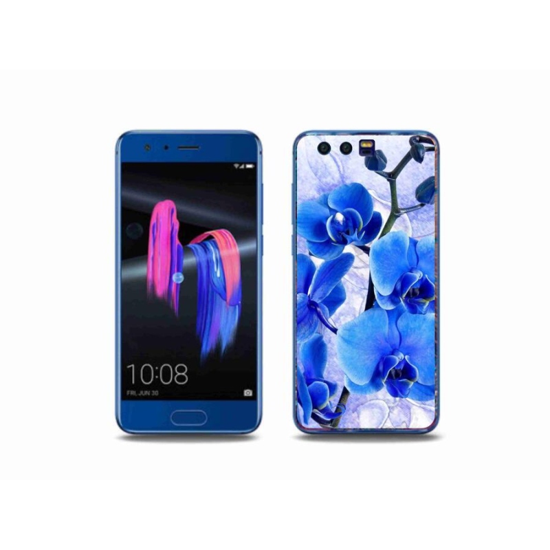 Gélový kryt mmCase na mobil Honor 9 - modré kvety
