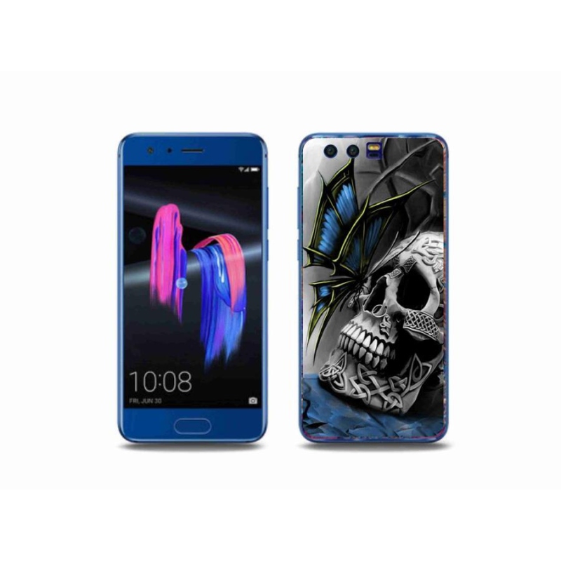 Gélový kryt mmCase na mobil Honor 9 - motýľ a lebka