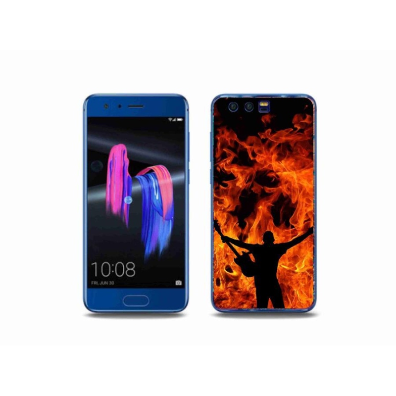 Gélový kryt mmCase na mobil Honor 9 - muzikant a oheň