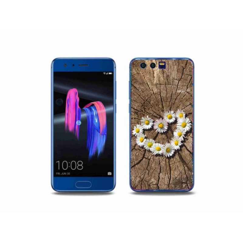 Gélový kryt mmCase na mobil Honor 9 - srdce z margarét