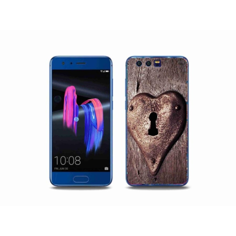 Gélový kryt mmCase na mobil Honor 9 - zámok v tvare srdca