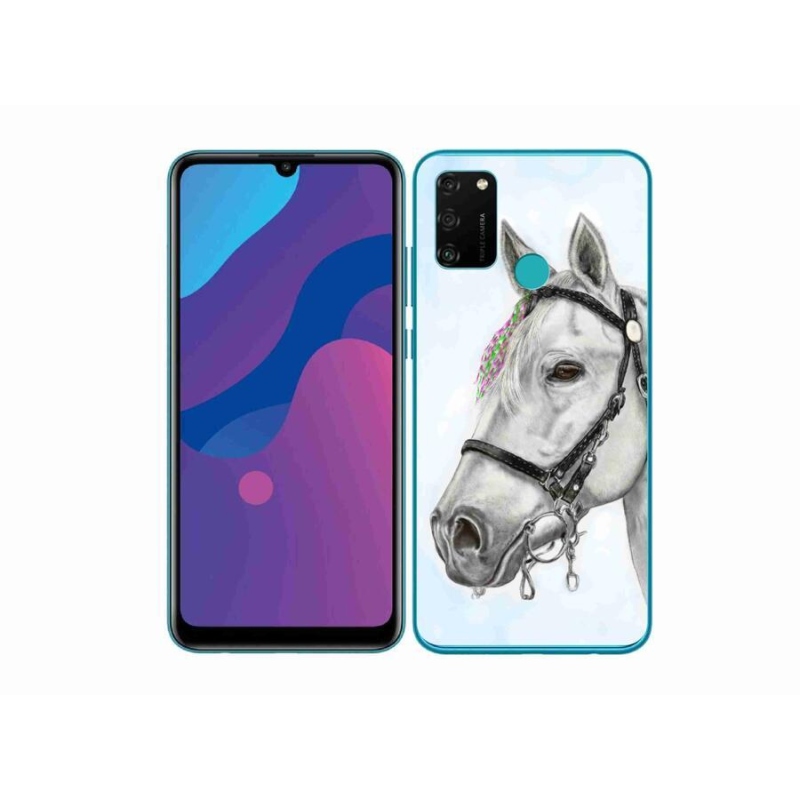 Gélový kryt mmCase na mobil Honor 9A - biely kôň 1