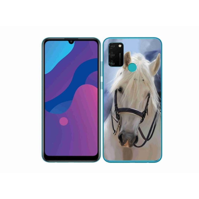 Gélový kryt mmCase na mobil Honor 9A - biely kôň