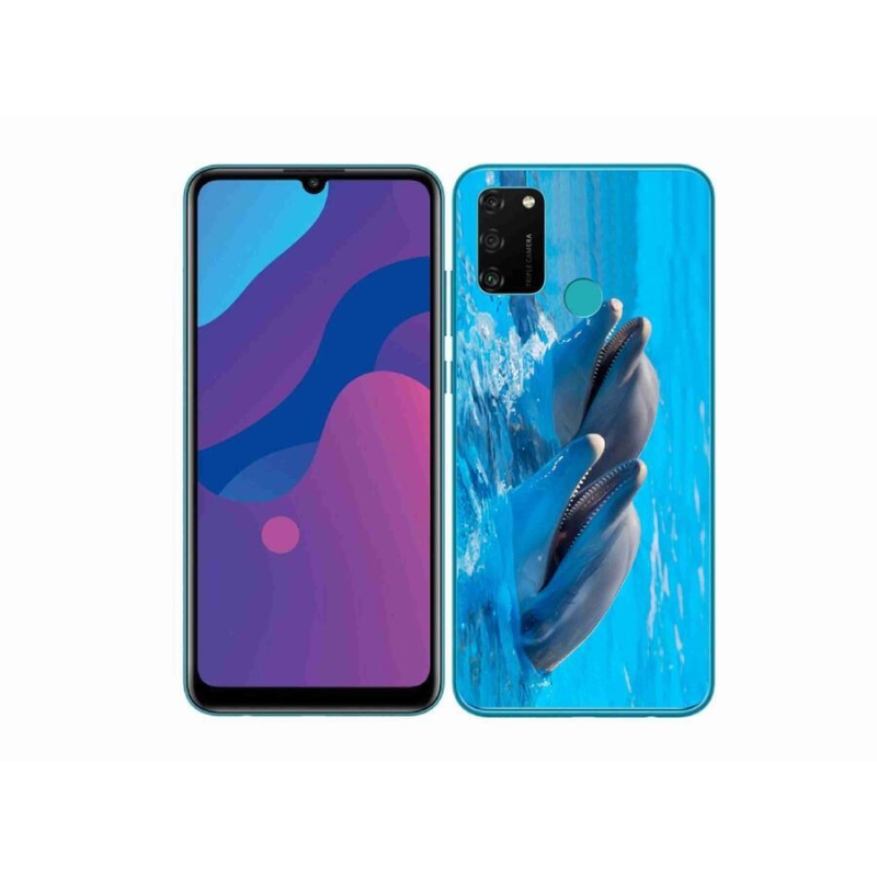 Gélový kryt mmCase na mobil Honor 9A - delfíny