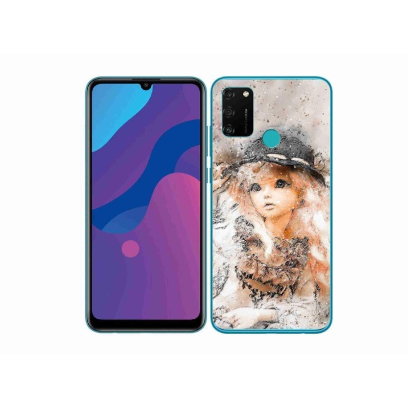 Gélový kryt mmCase na mobil Honor 9A - dievčatko s klobúkom