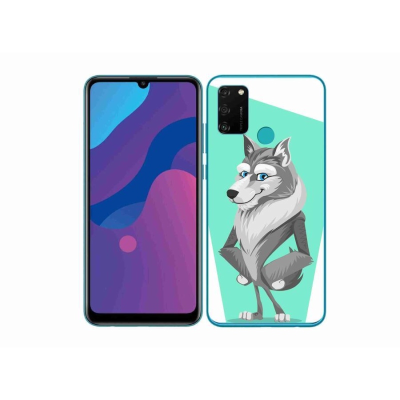 Gélový kryt mmCase na mobil Honor 9A - kreslený vlk