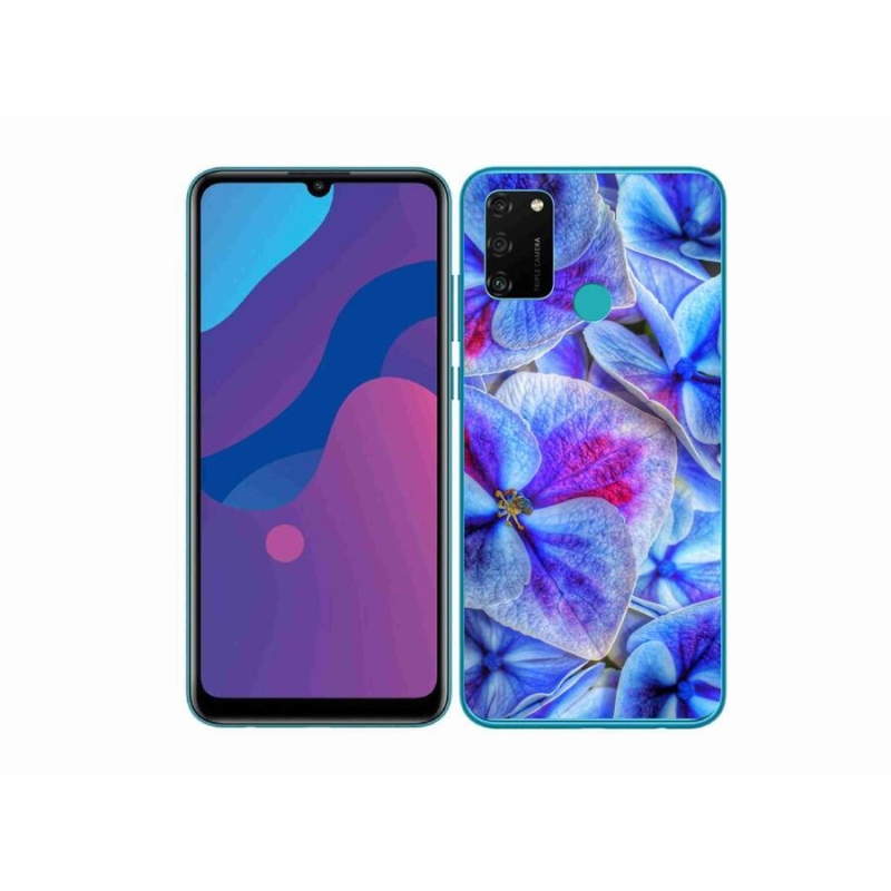 Gélový kryt mmCase na mobil Honor 9A - modré kvety 1