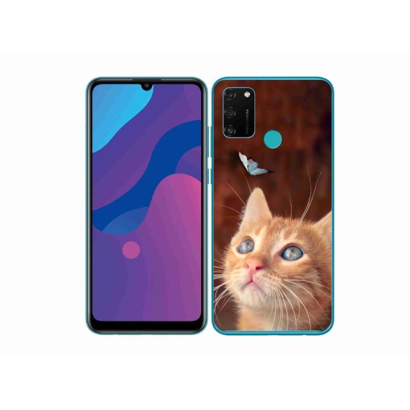 Gélový kryt mmCase na mobil Honor 9A - motýľ a mačiatko