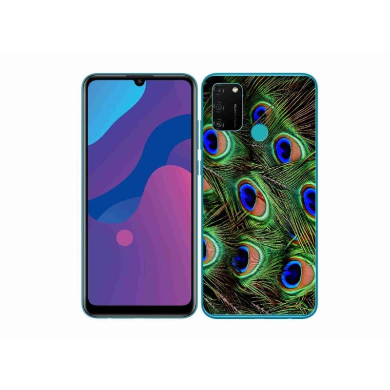 Gélový kryt mmCase na mobil Honor 9A - pávie perie